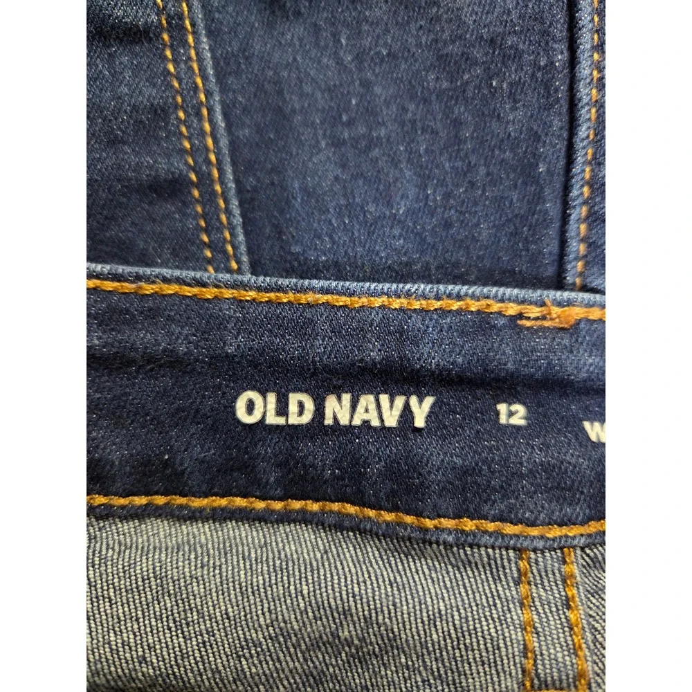 Old Navy Wow Flare Jeans Womens‎ 12 Dark Wash High Rise Denim Blue Pants